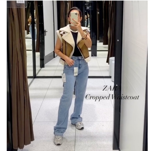 ZARA DOUBLE FACED FAUX FUR CROPPED VEST XS - Picture 6 of 15